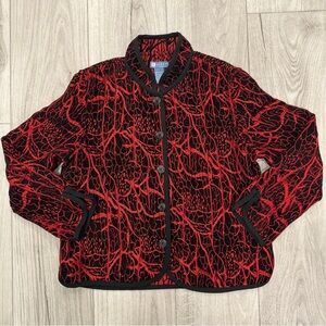 Koret Red and Black Asian inspired Abstract Blazer